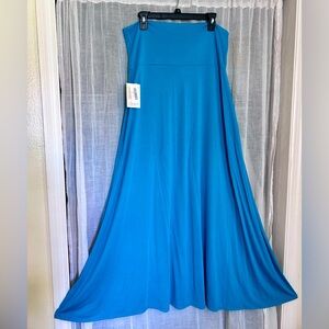 LuLaRoe XL Teal Maxi Skirt NWT